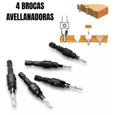 Juego de 4 Brocas Avellandoras x4 Piezas